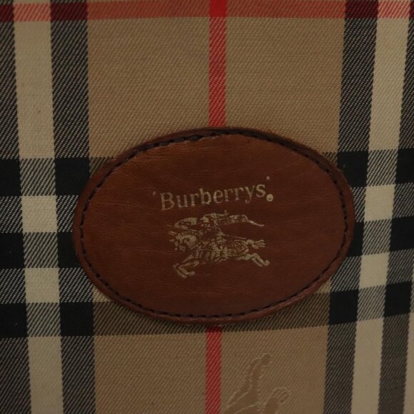 Burberrys Nova Check Hand Bag Canvas Beige Auth - Picture 11 of 16